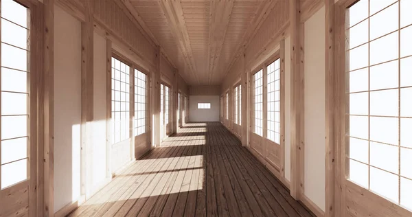 Alfombra de tatami habitación vacía Diseño de la más hermosa. Renderizado 3D — Foto de Stock