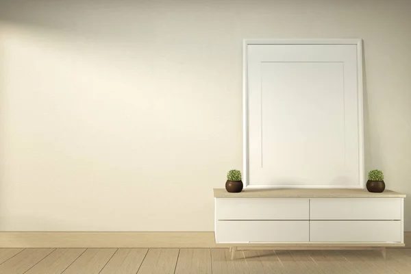 Gabinete de televisión en la habitación moderna vacía japonés - zen style, minimal des — Foto de Stock