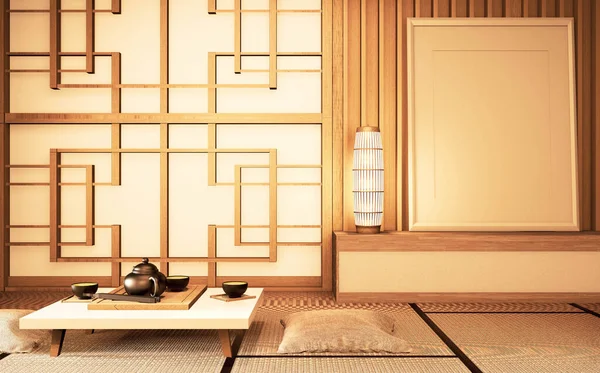 Chinese style Room interior. 3D rendering