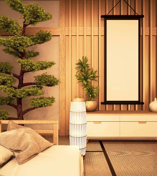 Chinese style Room interior. 3D rendering