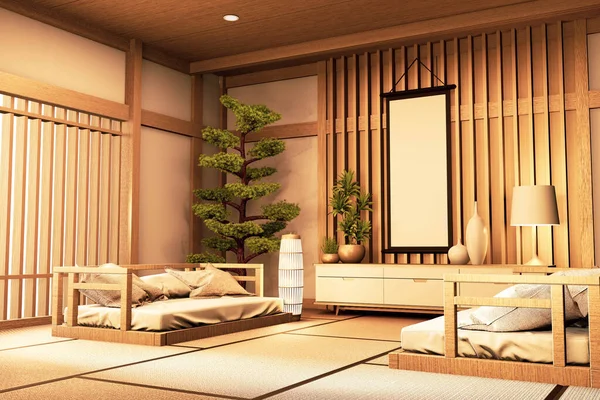 Chinese style Room interior. 3D rendering