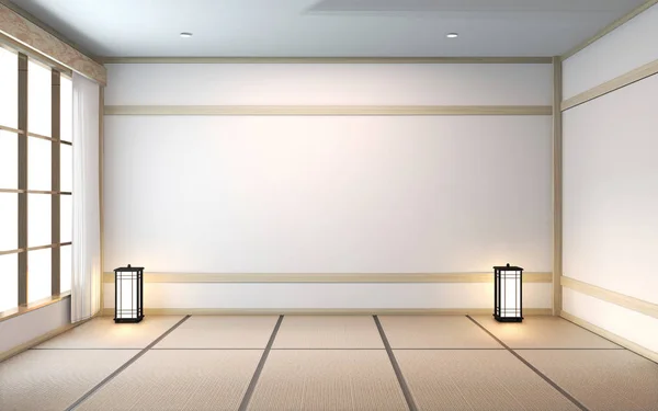 Empty room tatami mat Designing the most beautiful. 3D rendering — Stok fotoğraf