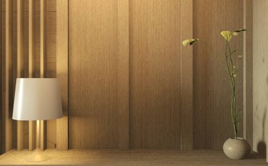 Zen oda Japon tarzı. 3d render