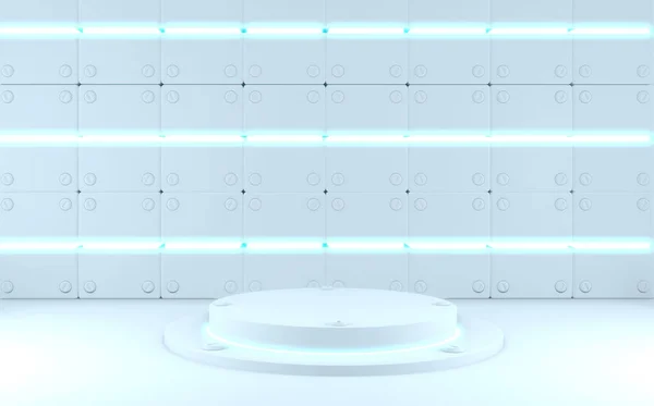 未来的なコンセプトホワイト・アブストラクト・表彰台。3Dレンダリング — ストック写真