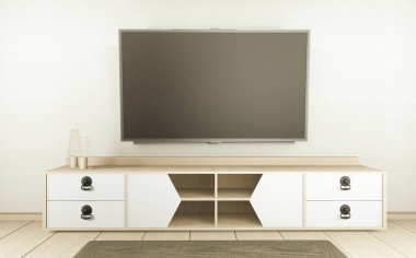 Beyaz, içi boş, Japon tarzı, 3 boyutlu kabine televizyonu.