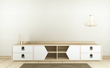 Beyaz, içi boş, Japon tarzı, 3 boyutlu kabine televizyonu.