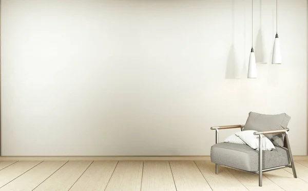 Moderno Zen Sala Estar Interior Sofá Branco Decoração Estilo Japonês — Fotografia de Stock