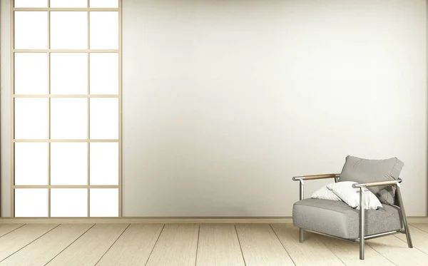 Moderno Interior Sala Estar Zen Sofá Blanco Decoración Estilo Japonés — Foto de Stock