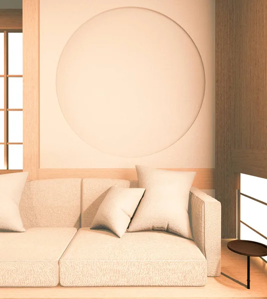 Belsőépítészet Gúnyolódni Japán Room Design Japán Stílusú Fehér Háttér Biztosít — Stock Fotó