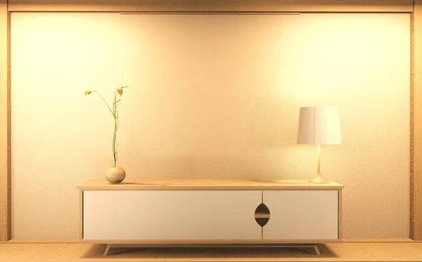 Mueble Una Habitación Moderna Zen Blanco Productos Estilo Japonés Utilizados — Foto de Stock