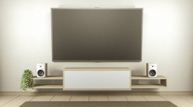 Beyaz, içi boş, Japon tarzı, 3 boyutlu kabine televizyonu.