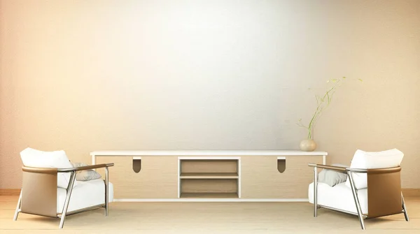Cabinet Display Japanese Interior Living Room Rendering — Stock Photo, Image
