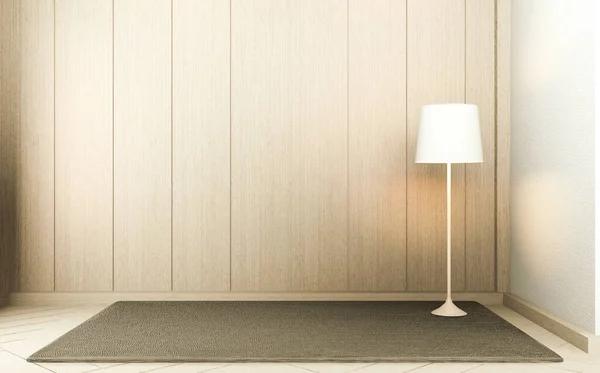 Japanese Empty room wood on wooden floor japanese interior design.3D rendering