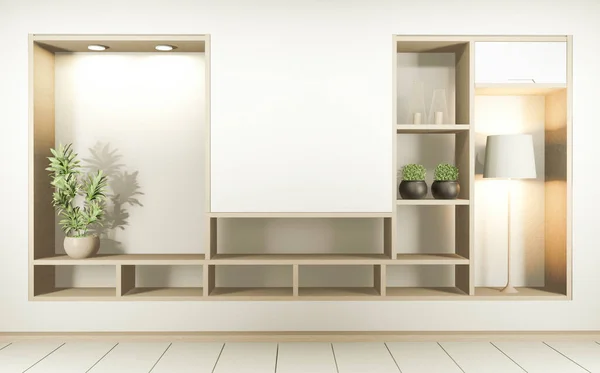 Shelf Wall Room Zen Style Ornamaion Wood Design Earth Tone — 스톡 사진