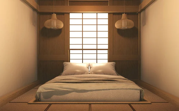 Maqueta Interior Japan Room Design Estilo Japonés Fondo Blanco Proporcionan — Foto de Stock
