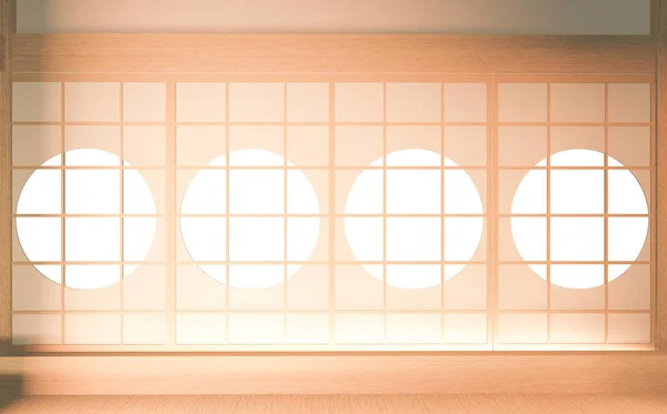 Wnętrze Makiety Japan Room Design Japoński Styl Białe Tło Zapewnia — Zdjęcie stockowe