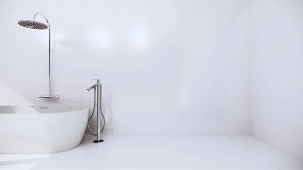 Zen设计的卫生间瓷砖墙和地板 日本风格 3D渲染 — 图库照片