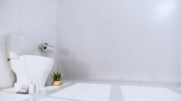 Zen Design Telhas Banheiro Parede Piso Estilo Japonês Renderização — Fotografia de Stock