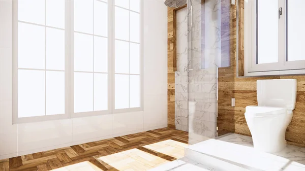 Zen Design Toilet Tiles Wall Floor Japanese Style Rendering — Stock Photo, Image