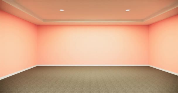 Prázdný pokoj bílý design interiéru na dřevěné podlaze designu interiéru. 3D vykreslování