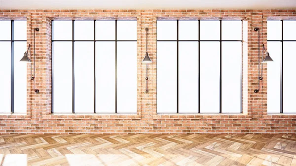 Vide Living Room White Brick Wall Loft Style Interior Design — Photo