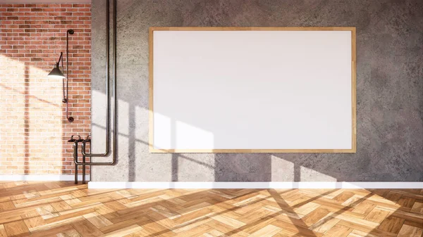 Odası Boş Çatı Katı Tarzı Beyaz Tuğla Beton Duvarlı Çatı — Stok fotoğraf