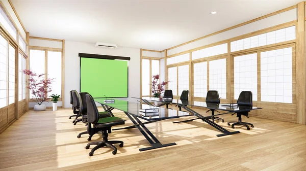 Office Business Beautiful Japanroom Meeting Room Conference Table Modern Style — Stock Photo, Image