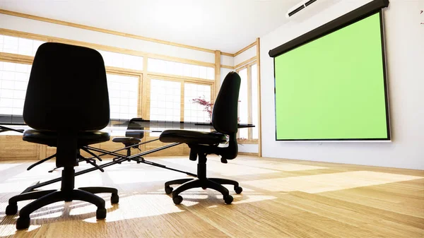 Bürogeschäft Schöner Japanischer Konferenzraum Und Konferenztisch Moderner Stil Rendering — Stockfoto