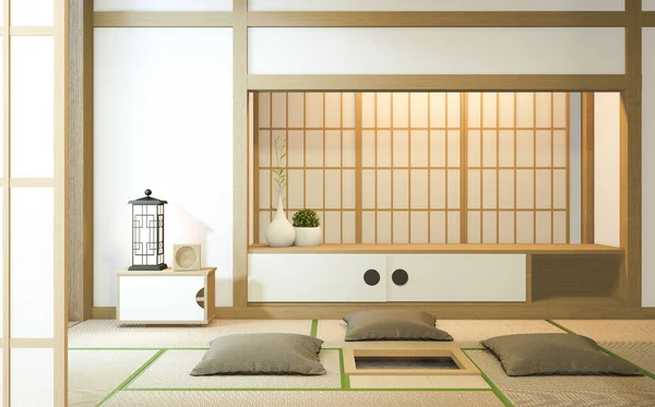 Дизайн Интерьера Комнаты Nihon Дверной Бумагой Стеной Шкафа Татами Японском — стоковое фото