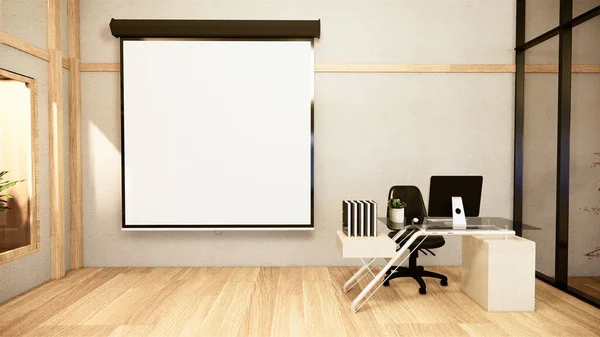 オフィスビジネス 美しい和室会議室と会議室 モダンなスタイル 3Dレンダリング — ストック写真