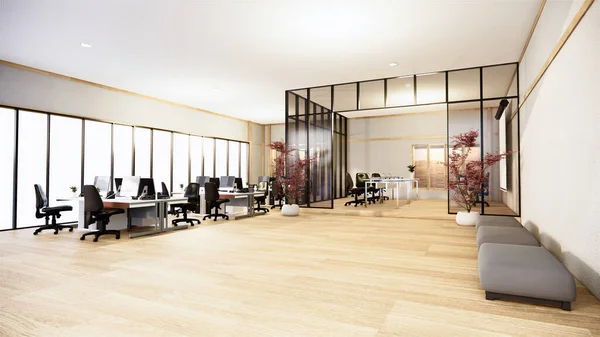 Bürogeschäft Schöner Japanischer Konferenzraum Und Konferenztisch Moderner Stil Rendering — Stockfoto