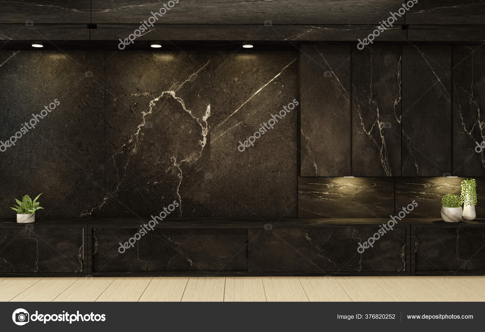 Madera Gabinete Negro Blanco Vacío Estilo Interior Habitación