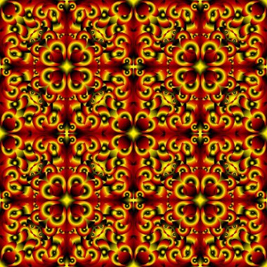 Toplam arkaplanda farklı renklerin kusursuz ve sonsuz tekrarlanan parlak süslemesi