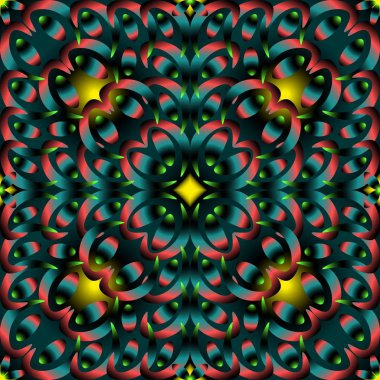 Toplam arkaplanda farklı renklerin kusursuz ve sonsuz tekrarlanan parlak süslemesi