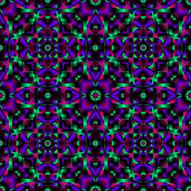 Toplam arkaplanda farklı renklerin kusursuz ve sonsuz tekrarlanan parlak süslemesi