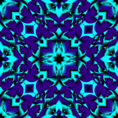 Toplam arkaplanda farklı renklerin kusursuz ve sonsuz tekrarlanan parlak süslemesi