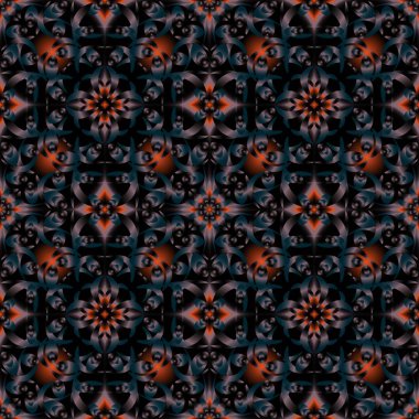 Toplam arkaplanda farklı renklerin kusursuz ve sonsuz tekrarlanan parlak süslemesi