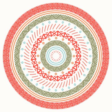 Etnik mandala. Kabile el çizilmiş çizgiyi geometrik seamless modeli. Sınır. Karalamalar. Yerel vektör çizim. Arka plan. Afrika, Meksika, Hint, şark süsleme. Kına dövme tarzı. Daire Sanat