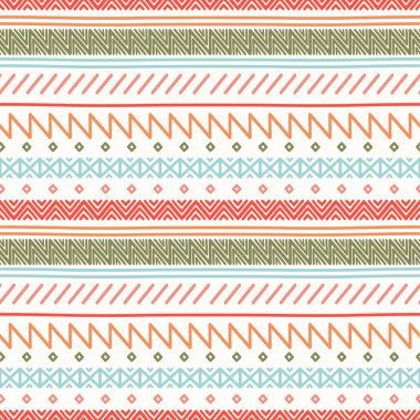 Kabile çizilmiş çizgiyi geometrik Meksika etnik seamless modeli ver. Sınır. Kağıt ambalaj. Karalama defteri. Karalamalar. Vintage döşeme. El yapımı yerli vektör çizim. Aztek arka plan. Mürekkep grafik doku