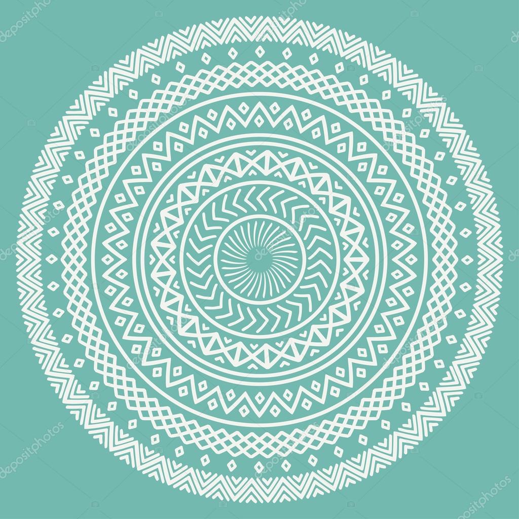 Ethnic mandala. Tribal hand drawn line geometric seamless pattern. Border. Doodles. Native vector illustration. Background. African, mexican, indian, oriental ornament. Henna tattoo style. Circle art