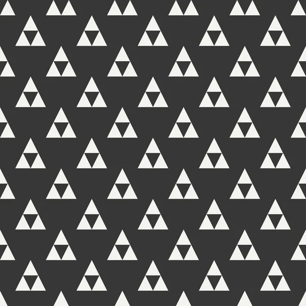 Geometrische Linie monochrom abstrakte Hipster nahtlose Muster mit Dreieck. Geschenkpapier. Altpapier. Fliesen. Vektorillustration. Hintergrund. grafische Textur für Ihr Design, Tapete. — Stockvektor