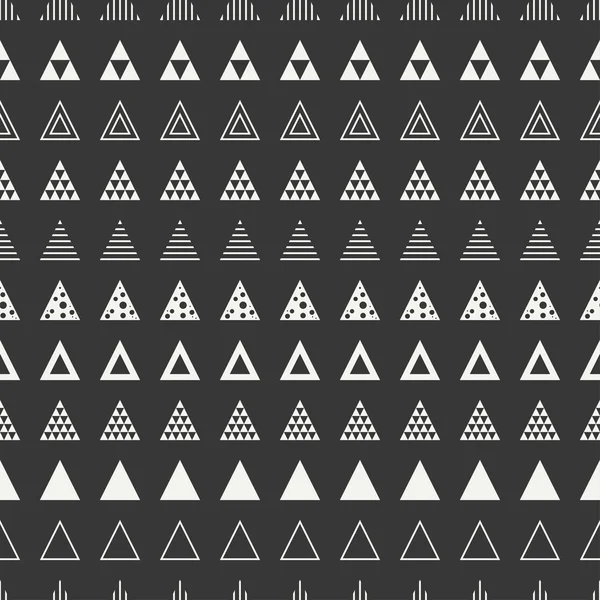 Línea geométrica monocromo patrón inconsútil hipster abstracto con triángulo. Papel de envolver. Papel de libro de recortes. Baldosas. Ilustración vectorial. Antecedentes Textura gráfica para su diseño, papel pintado . — Archivo Imágenes Vectoriales