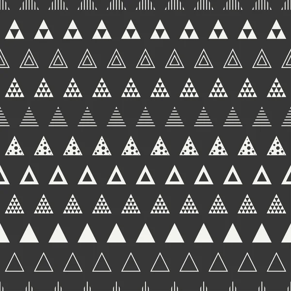 Línea geométrica monocromo patrón inconsútil hipster abstracto con triángulo. Papel de envolver. Papel de libro de recortes. Baldosas. Ilustración vectorial. Antecedentes Textura gráfica para su diseño, papel pintado . — Archivo Imágenes Vectoriales