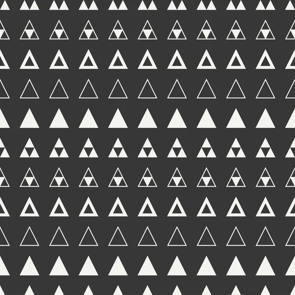 Geometrische Linie monochrom abstrakte Hipster nahtlose Muster mit Dreieck. Geschenkpapier. Altpapier. Fliesen. Vektorillustration. Hintergrund. grafische Textur für Ihr Design, Tapete. — Stockvektor