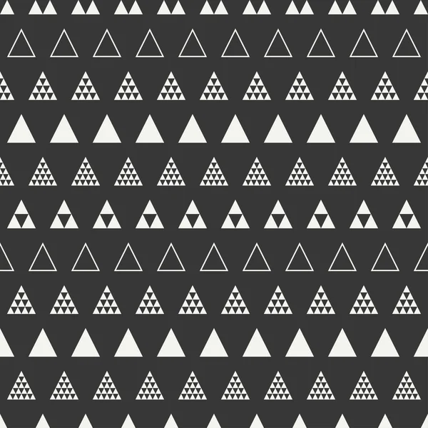 Línea geométrica monocromo patrón inconsútil hipster abstracto con triángulo. Papel de envolver. Papel de libro de recortes. Baldosas. Ilustración vectorial. Antecedentes Textura gráfica para su diseño, papel pintado . — Archivo Imágenes Vectoriales