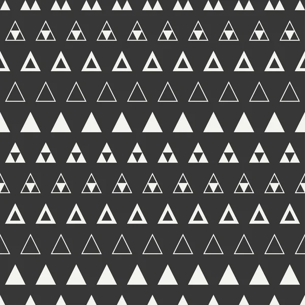 Geometrische Linie monochrom abstrakte Hipster nahtlose Muster mit Dreieck. Geschenkpapier. Altpapier. Fliesen. Vektorillustration. Hintergrund. grafische Textur für Ihr Design, Tapete. — Stockvektor