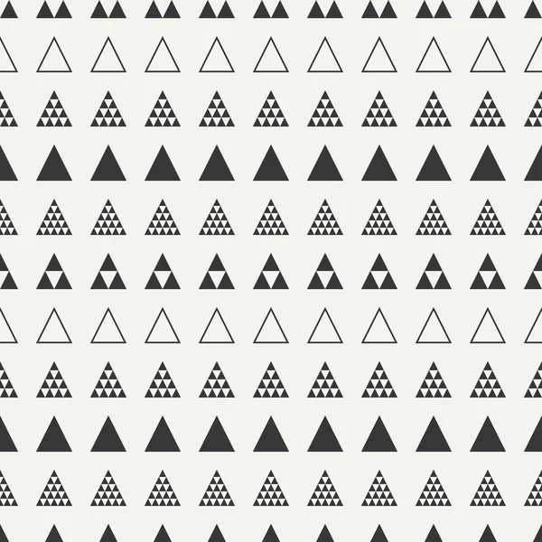 Geometrische Linie monochrom abstrakte Hipster nahtlose Muster mit Dreieck. Geschenkpapier. Altpapier. Fliesen. Vektorillustration. Hintergrund. grafische Textur für Ihr Design, Tapete. — Stockvektor