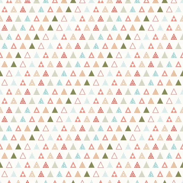 幾何学的な線の色は、三角形のヒップスター シームレスなパターンを抽象化します。包装紙。スクラップ ブック。印刷します。ベクトルの図。背景。デザイン壁紙のグラフィックのテクスチャです。赤・青・緑 — ストックベクタ