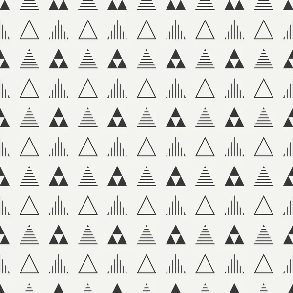 Geometrische Linie monochrom abstrakte Hipster nahtlose Muster mit Dreieck. Geschenkpapier. Sammelalbum. Druck. Vektorillustration. Hintergrund. grafische Textur für Ihr Design, Tapete. — Stockvektor