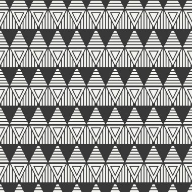 Üçgen ile geometrik çizgi tek renkli soyut hipster seamless modeli. Kağıt ambalaj. Karalama defteri. Yazdırın. Vektör çizim. Doğrusal arka plan. Tasarım, duvar kağıdı için grafik doku.